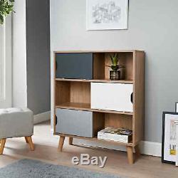 New Floyen Cube Sliding Wooden Bookcase Shelving Display Storage Shelf Unit Wood