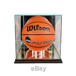 New Glass Full Size Basketball Display Case With Black Wood