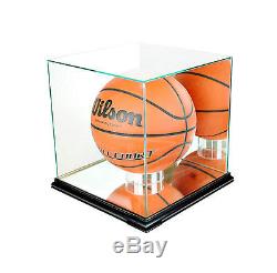 New Glass Full Size Basketball Display Case With Black Wood