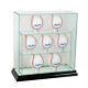 New Glass Upright 7 Baseball Display Case Uv Protection Black Wood And Mirror