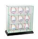 New Glass Upright 9 Baseball Display Case Uv Protection Black Wood