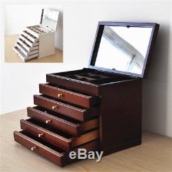 New Jewellery Box Case Organizer Earrings Ring Display Necklaces Storage Larger