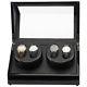 New New Double Automatic Rotation 4 Watch Winder Case Wood Box Display Motor^\