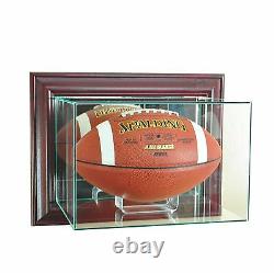 New Wall Mounted Football Display Case GLASS UV PROT. Wood Molding