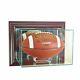 New Wall Mounted Football Display Case Glass Uv Prot. Wood Molding