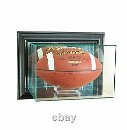 New Wall Mounted Football Display Case GLASS UV PROT. Wood Molding