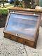 Nice Early Slant Glass Front Wood Display Case Cupboard Withcabinet Drawers