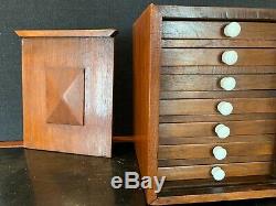 Nice Old Antique Hidden Seven Draws Wood Coin Box