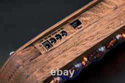 Nixie Tubes Clock IN-4 Case Oak Case Format 12/24H Temp F/C Slot Machine