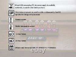 Nixie tube clock include IN-14 tubes and plywood black case retro vintage