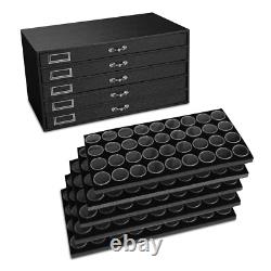 Novel Box 5 Drawer Jewelry Hobby Gem Organizer Display Case with Gem Jar Inserts