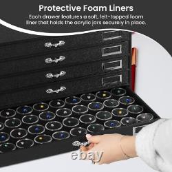 Novel Box 5 Drawer Jewelry Hobby Gem Organizer Display Case with Gem Jar Inserts