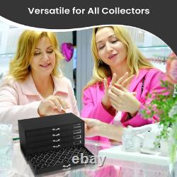 Novel Box 5 Drawer Jewelry Hobby Gem Organizer Display Case with Gem Jar Inserts