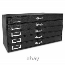 Novel Box 5 Drawer Jewelry Hobby Organizer Display Case withGrey Flocked Compart