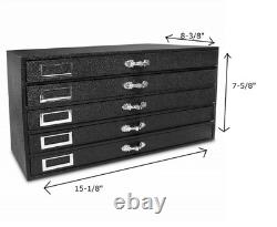 Novel Box 5 Drawer Jewelry Hobby Organizer Display Case withGrey Flocked Compart