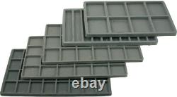 Novel Box 5 Drawer Jewelry Hobby Organizer Display Case withGrey Flocked Compart