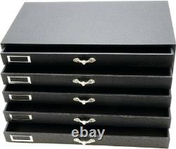 Novel Box 5 Drawer Jewelry Hobby Organizer Display Case withGrey Flocked Compart