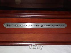 Old Coins Complete Us Statehood Quarters Collection Wood Display Case Box Nice