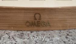 OMEGA Watch Retail case Display Beige/Brown Wood with 15 cuffs good condition
