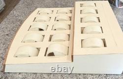 OMEGA Watch Retail case Display Beige/Brown Wood with 15 cuffs good condition