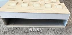 OMEGA Watch Retail case Display Beige/Brown Wood with 15 cuffs good condition