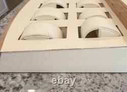 OMEGA Watch Retail case Display Beige/Brown Wood with 15 cuffs good condition