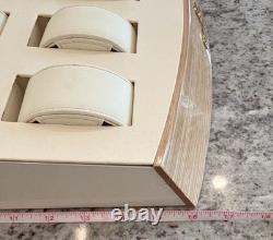 OMEGA Watch Retail case Display Beige/Brown Wood with 15 cuffs good condition