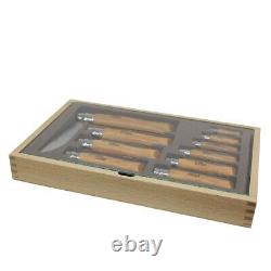 OPINEL Display Case Carbon Knives with Glass Lid