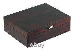 Oak 8 Wrist Watch Storage Box Wood Display Case Large Faux Leather Pillows