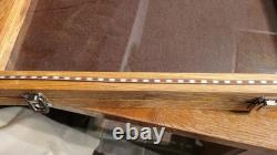 Oak Display Case With Wood Inlay 12x18'2.5 For Collectibles Arrowheads & More