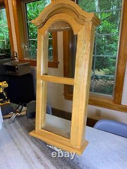 Oak Hardwood Wood Wooden Carved Glass Wall Hung Hanging Display Case Shadow Box