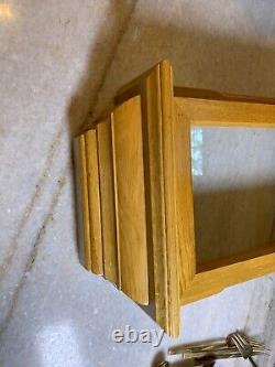 Oak Hardwood Wood Wooden Carved Glass Wall Hung Hanging Display Case Shadow Box