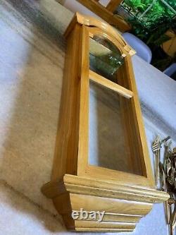 Oak Hardwood Wood Wooden Carved Glass Wall Hung Hanging Display Case Shadow Box