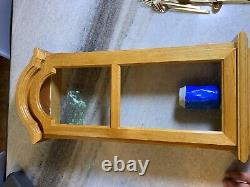 Oak Hardwood Wood Wooden Carved Glass Wall Hung Hanging Display Case Shadow Box