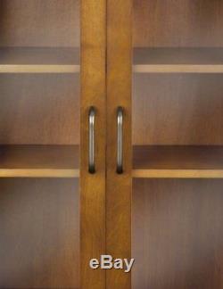 Oak Wall Cabinet Curio Case Display Shelf Hanging Box Rack Mount 2 Doors NIB
