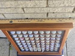 Oak Wood Golf Ball Display Case W / 81 Golf Balls 21 1/2 L x 25 1/2 High x 2 1/2