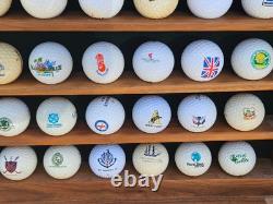 Oak Wood Golf Ball Display Case W / 81 Golf Balls 21 1/2 L x 25 1/2 High x 2 1/2