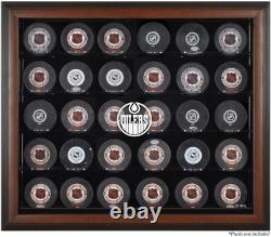Oilers 30-Puck Brown Display Case