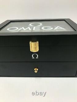 Omega Luxury Satin Black Watch Display Box / Case Holds 20 watches