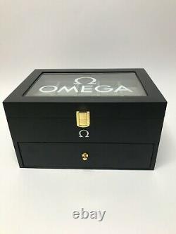 Omega Luxury Satin Black Watch Display Box / Case Holds 20 watches