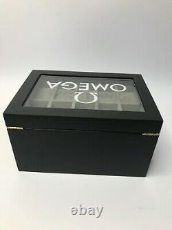 Omega Luxury Satin Black Watch Display Box / Case Holds 20 watches