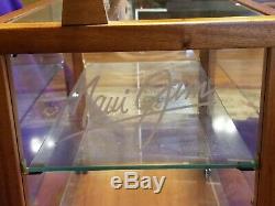 Optical Maui Jim Sunglasses Display Case Glass & Wood Very Nice