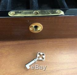Original Orbita Corporation Watch Display Storage Case Polished Wood + Key Lock