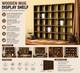 Oversize Coffee Mug Display Rack Wooden Shelves Rustic Shot Glass Display Case T
