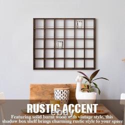 Oversize Coffee Mug Display Rack Wooden Shelves Rustic Shot Glass Display Case T