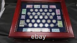 PCS Stamp Coin Complete Collection of Silver Mercury Dimes Wood display case set