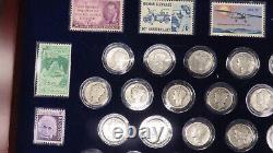 PCS Stamp Coin Complete Collection of Silver Mercury Dimes Wood display case set