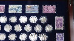 PCS Stamp Coin Complete Collection of Silver Mercury Dimes Wood display case set