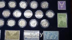 PCS Stamp Coin Complete Collection of Silver Mercury Dimes Wood display case set