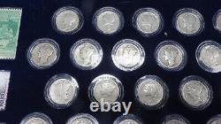 PCS Stamp Coin Complete Collection of Silver Mercury Dimes Wood display case set